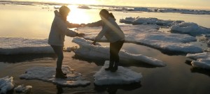 Learning Traditional Knowledge on Ice Safety . Photo by Patricia Ivanoff