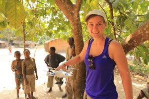 Preparing to launch the drone