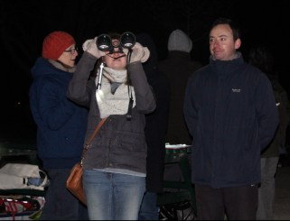 Valentine and binoculars